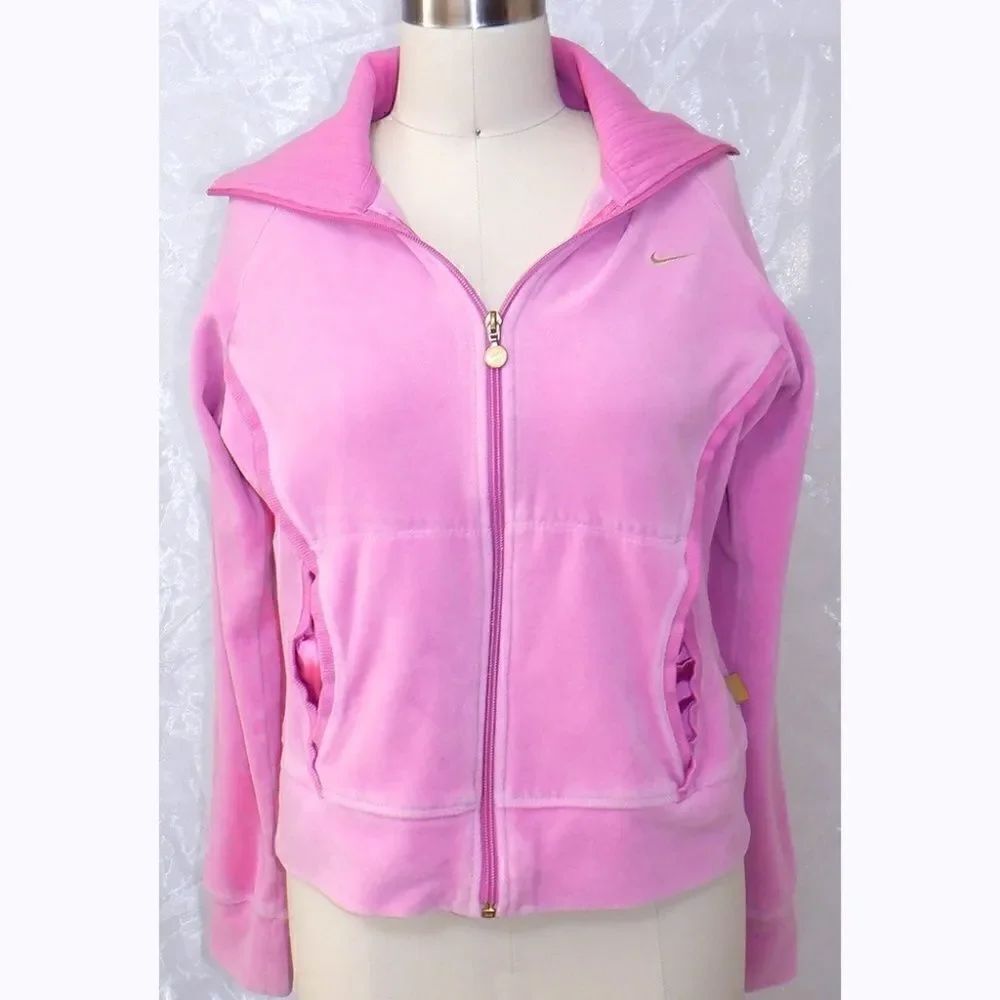 Nike pink plush full-zip hoodie